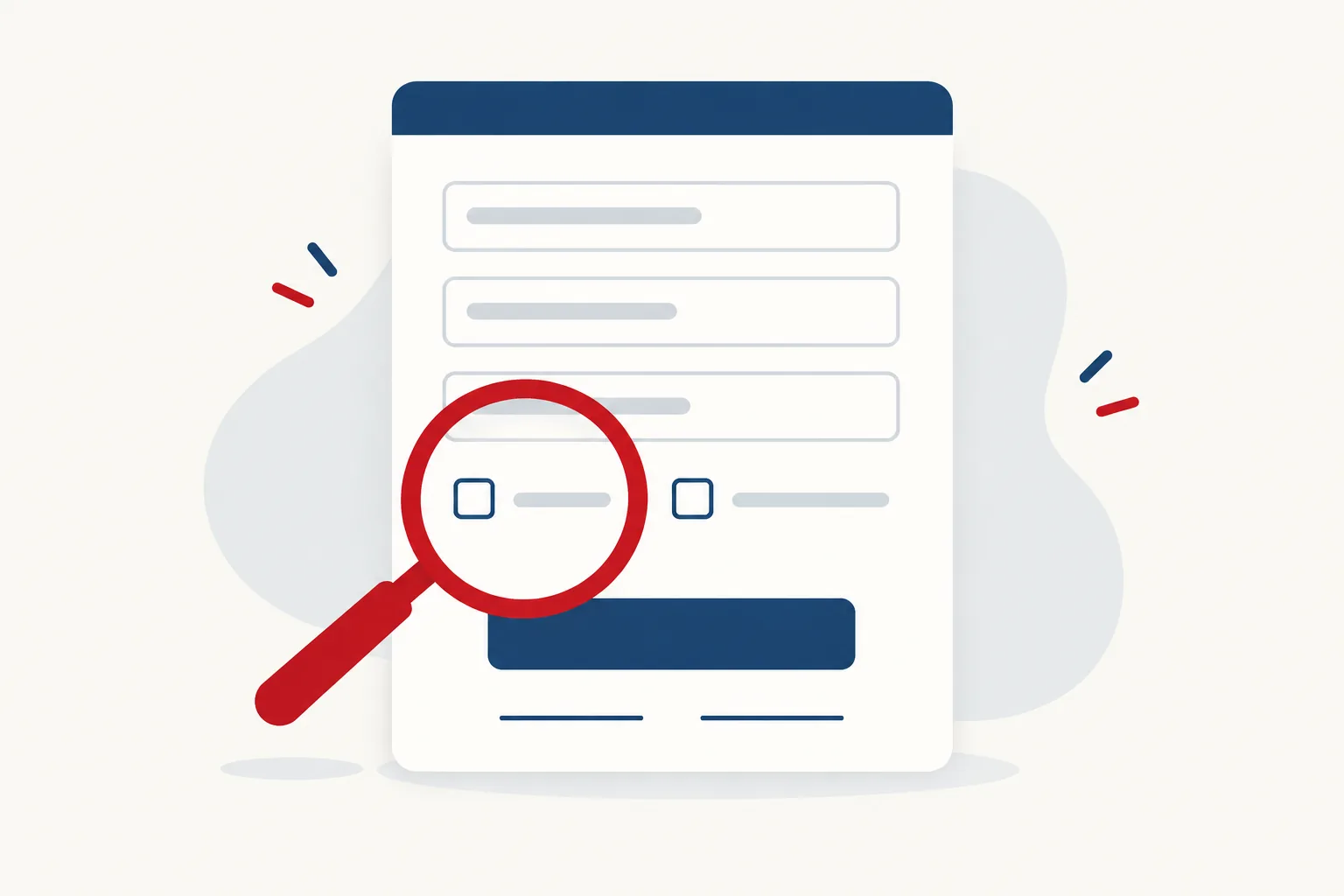 Illustration: a web form with an optional phone field and two unchecked consent boxes, links to privacy and terms below